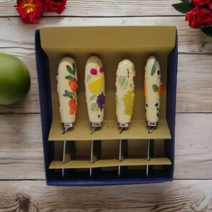 Mr Spreader Spreading Utensils Set of 4 FRUIT Oranges Pears Cherries Grapes New